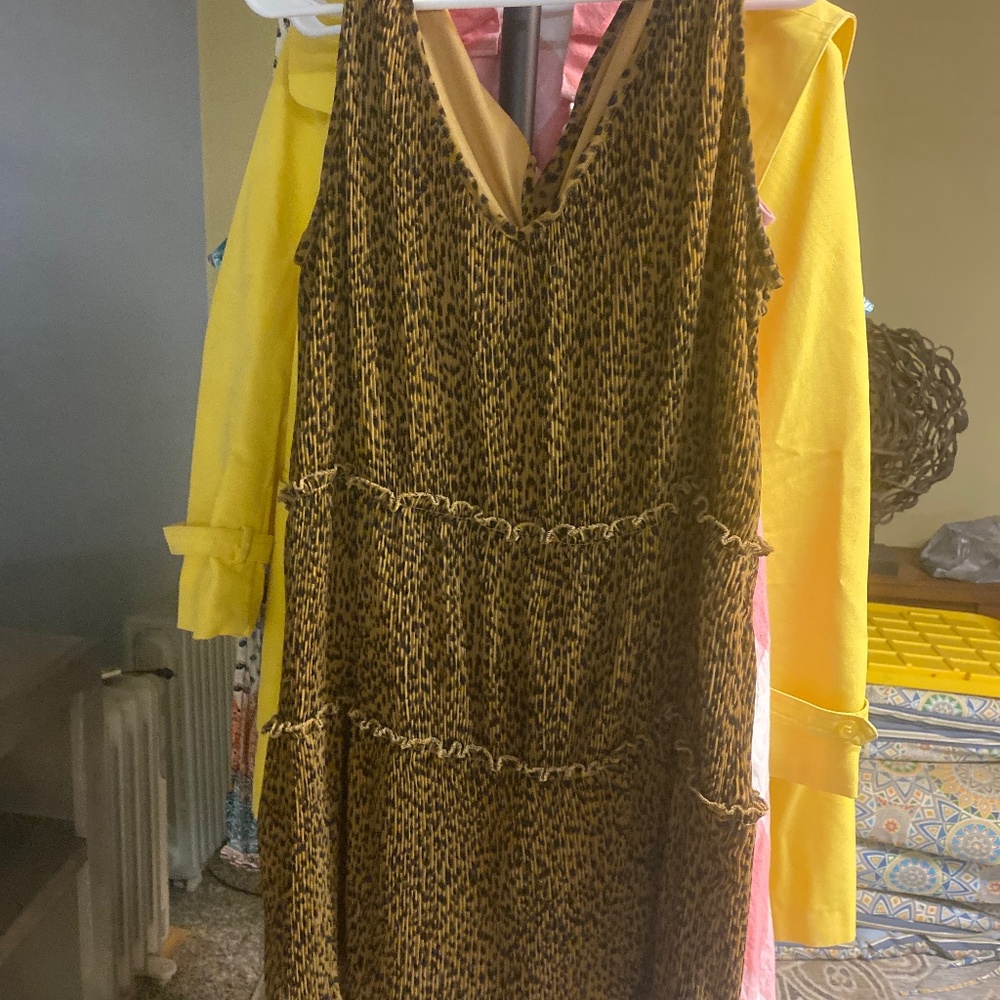 Tie back leopard mini dress